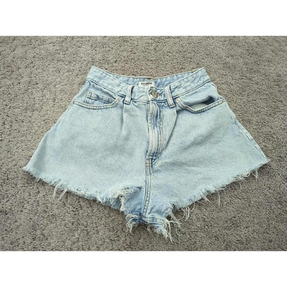 Pull&Bear Pants - PULL & BEAR Cutoff Shorts Womens 26 Light Wash Denim Frayed Hem Hot Pants‎